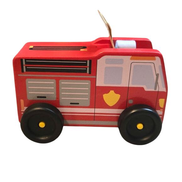 Melissa and Doug Wooden Fire Truck Toy with Fireman NEW - Picture 3 of 5